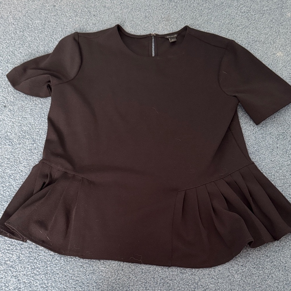 Ann Taylor Black Peplum Blouse